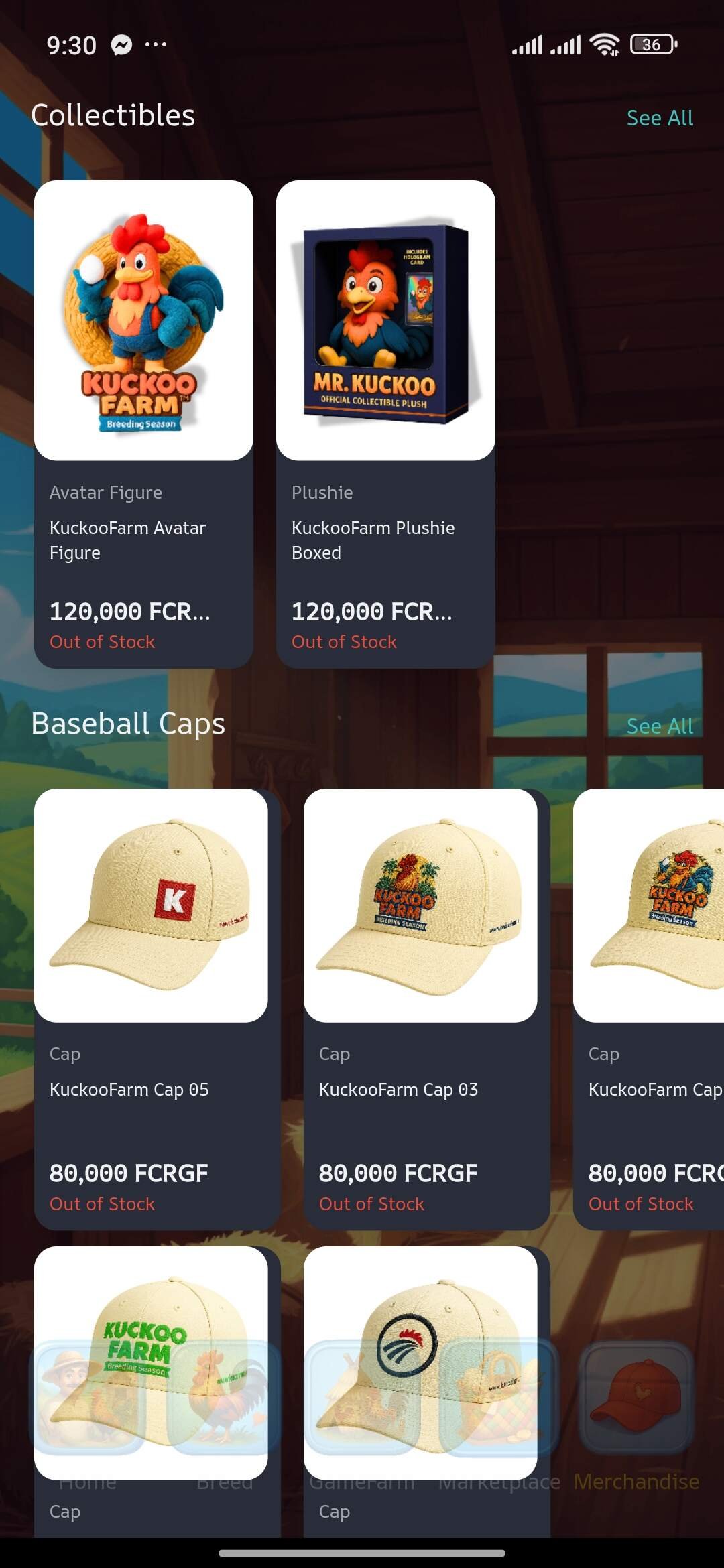 Screenshot — Merch